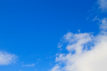 White clouds in blue sky