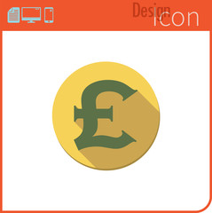 Obraz premium Vector icon on white background. Designer trend. Pounds, icon, currency, money. For use on the Web site or application.