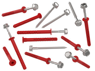 Wood Screws Hex Head  Plastic Dowel W