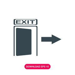 Exit door icon vector