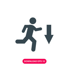 Running to exit icon vector