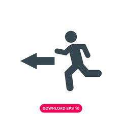 Running to exit icon vector