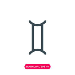 Zodiac gemini symbol icon vector