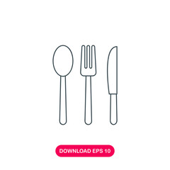 Fork spoon and knife icon vector