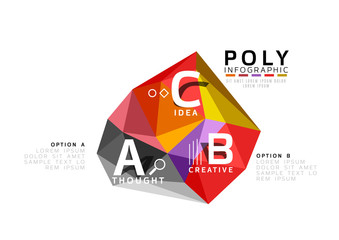 Abstract triangle low poly infographic template