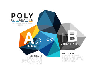 Abstract low poly infographics template