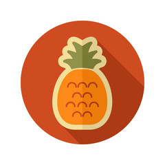 Pineapple flat icon. Tropical fruit