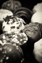 Close up of a selection of delicious chocolates