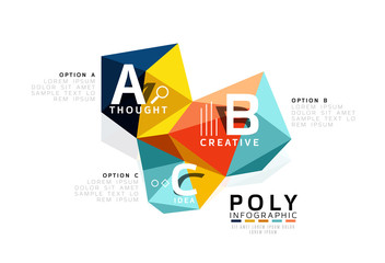 Abstract low poly infographics template
