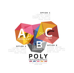 Abstract low poly infographics template