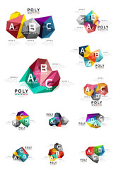 Abstract low poly infographics template