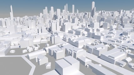 Naklejka premium Abstract urban landscape, 3 d render