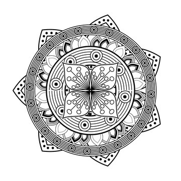Mandale icon. Bohemic ornament indian and decoration theme. Black and white design. Vector illustration