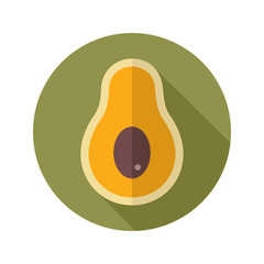 Avocado flat icon. Tropical fruit