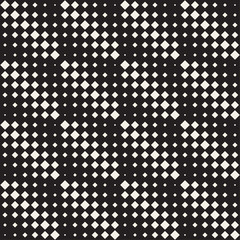 Stylish Minimalistic Halftone Grid. Vector Seamless Black and White Pattern