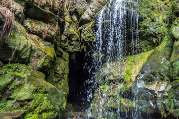Schleierfall im Elbsandsteingebirge in der sächsischen Schweiz in Deutschland