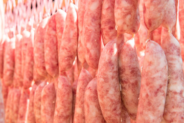 Dry sausage in the sun