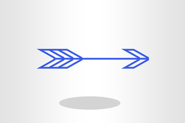 Illustration of blue arrow against plain background