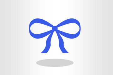 Illustration of blue ribbon on plain background