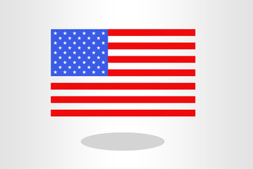 Illustration of American Flag against plain background