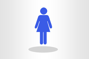 Illustration of woman shape against plain background