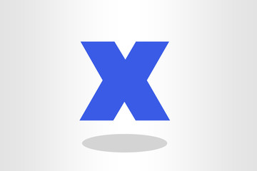 Illustration of blue x symbol against plain background