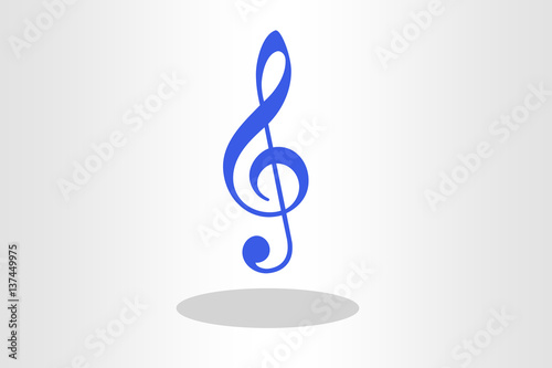 "Treble clef illustration against plain background" Stock photo and