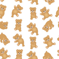 Naklejka premium Baby teddy bear seamless pattern background 