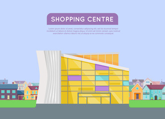 Shopping Centre Web Template in Flat Design.