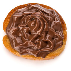 sandwich with chocolate cream isolated on white background cutout