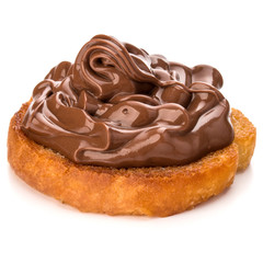 sandwich with chocolate cream isolated on white background cutout