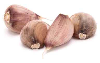 garlic cloves isolated on white background cutout