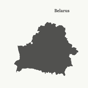 Outline map of Belarus.  vector illustration.