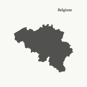 Outline map of Belgium. vector illustration.