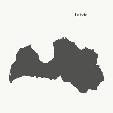 Outline map of Latvia.  vector illustration.