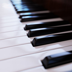 Fototapeta na wymiar Piano Keyboard Closeup. Music Background Concept 3d Illustration