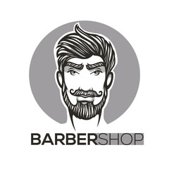 vector portrait of handsom and fashionable man for your barbershop logo