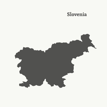 Outline map of Slovenia. vector illustration.