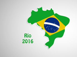 Illustration of Brazil flag with map for games