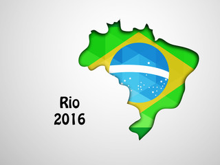 Illustration of Brazil flag with map for games