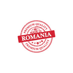 Made in Romania, Premium Quality printable grunge label / stamp. Print colors (CMYK) used