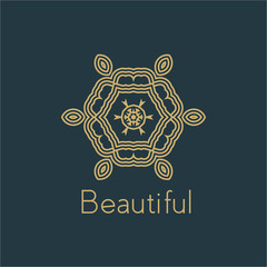 Luxury vector logo. Linear emblem
