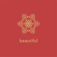 Luxury vector logo. Linear emblem