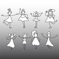 hand drawing abstract concept girl power for women's day