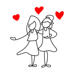 hand drawing abstract concept girl power for women's day