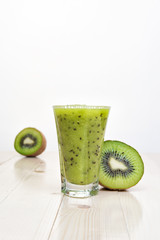 Kiwi smoothie on table