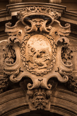 particular of a statue in Piazza Pretoria,Piazza Delle Vergogne
