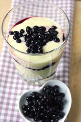 Quarkspeise mit Waldheidelbeeren