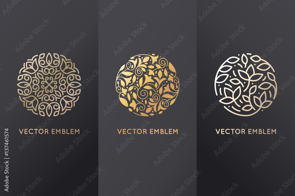 Poster vector set of logo design templates