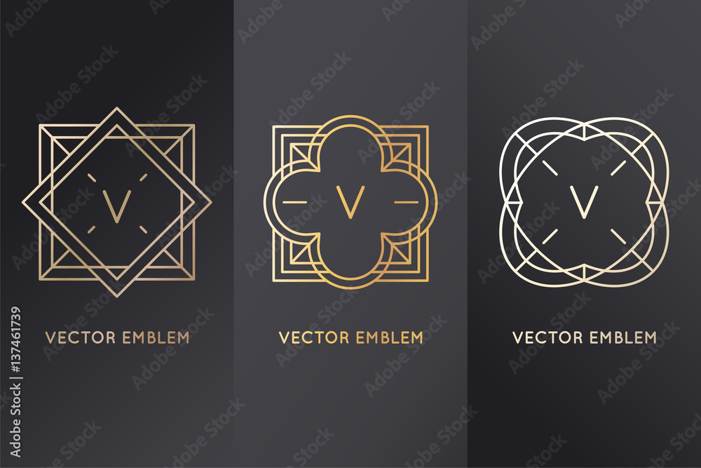 Poster vector set of design elements, labels and frames